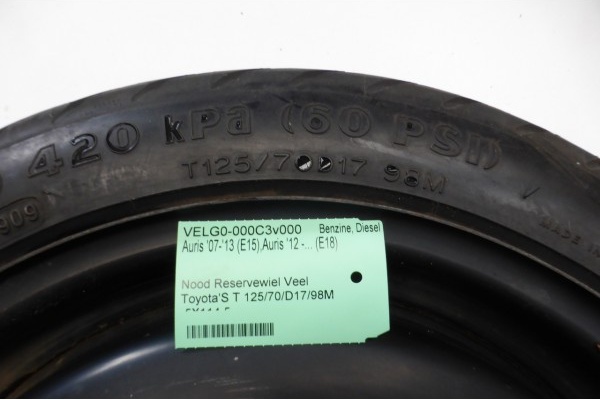 Nood Reservewiel Veel Toyota'S T 125/70/D17/98M -5X114.5