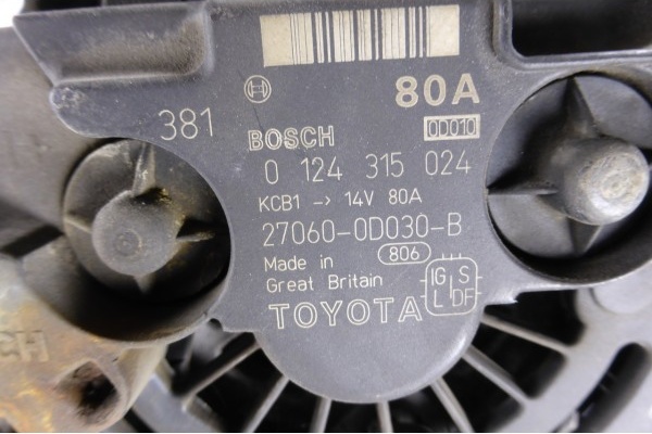 Alternator 80 A 11/1999-06/2004 -3ZZFE/1ZZFE