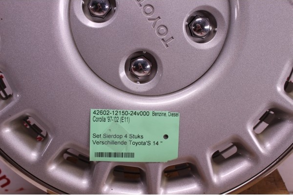 Set Sierdop 4 Stuks Verschillende Toyota'S 14 ''