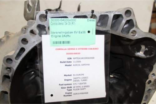 Versnellingsbak 6V Ea36 Engine 2Adftv