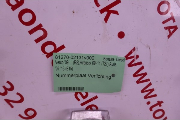 Nummerplaat Verlichting