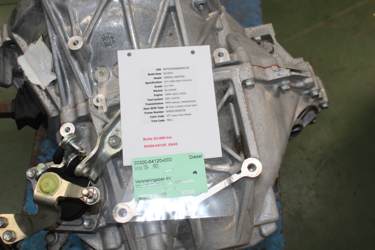 Versnellingsbak 6V War-20/Ea65 01-2014/03-2015 Engine N47C16A