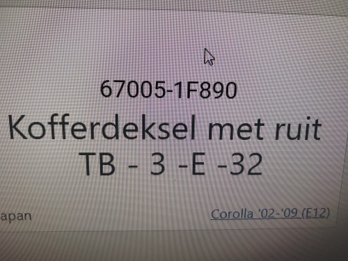 Kofferdeksel met ruit