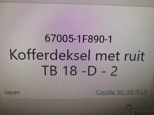 Kofferdeksel met ruit