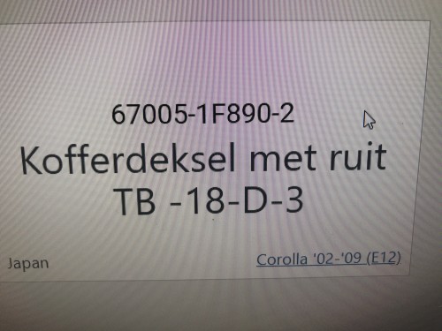 Kofferdeksel met ruit