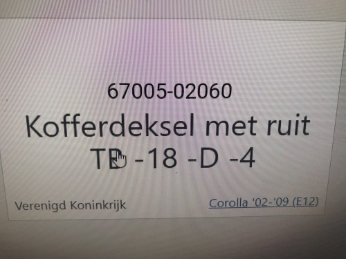 Kofferdeksel met ruit