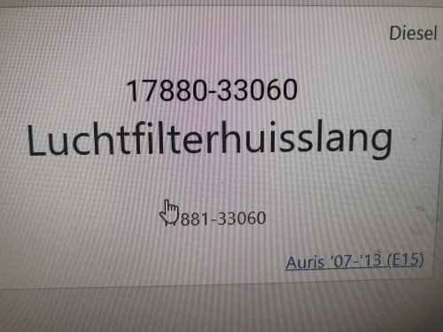 Luchtfilterhuisslang