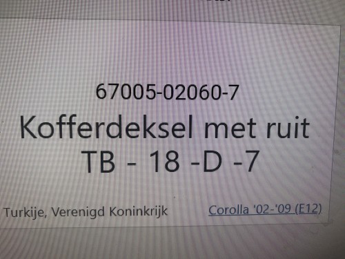 Kofferdeksel met ruit