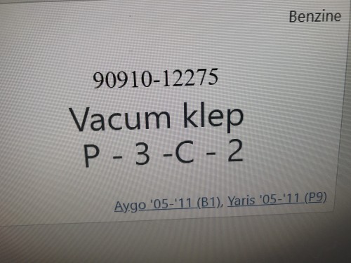 Vacum klep