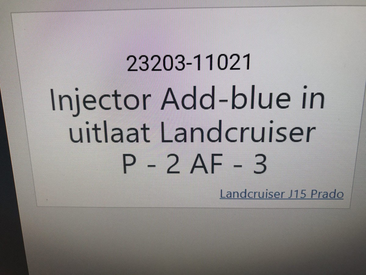 Injector Add-blue in uitlaat Landcruiser