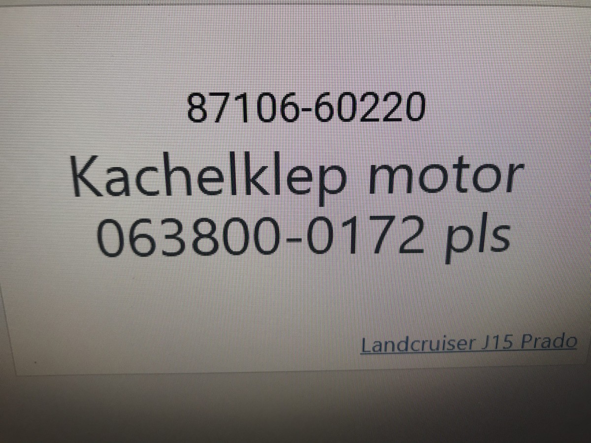 Kachelklep motor 063800-0172 pls