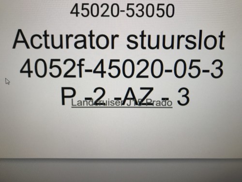 Acturator stuurslot 4052f-45020-05-3