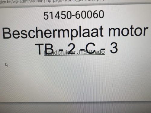 Beschermplaat motor