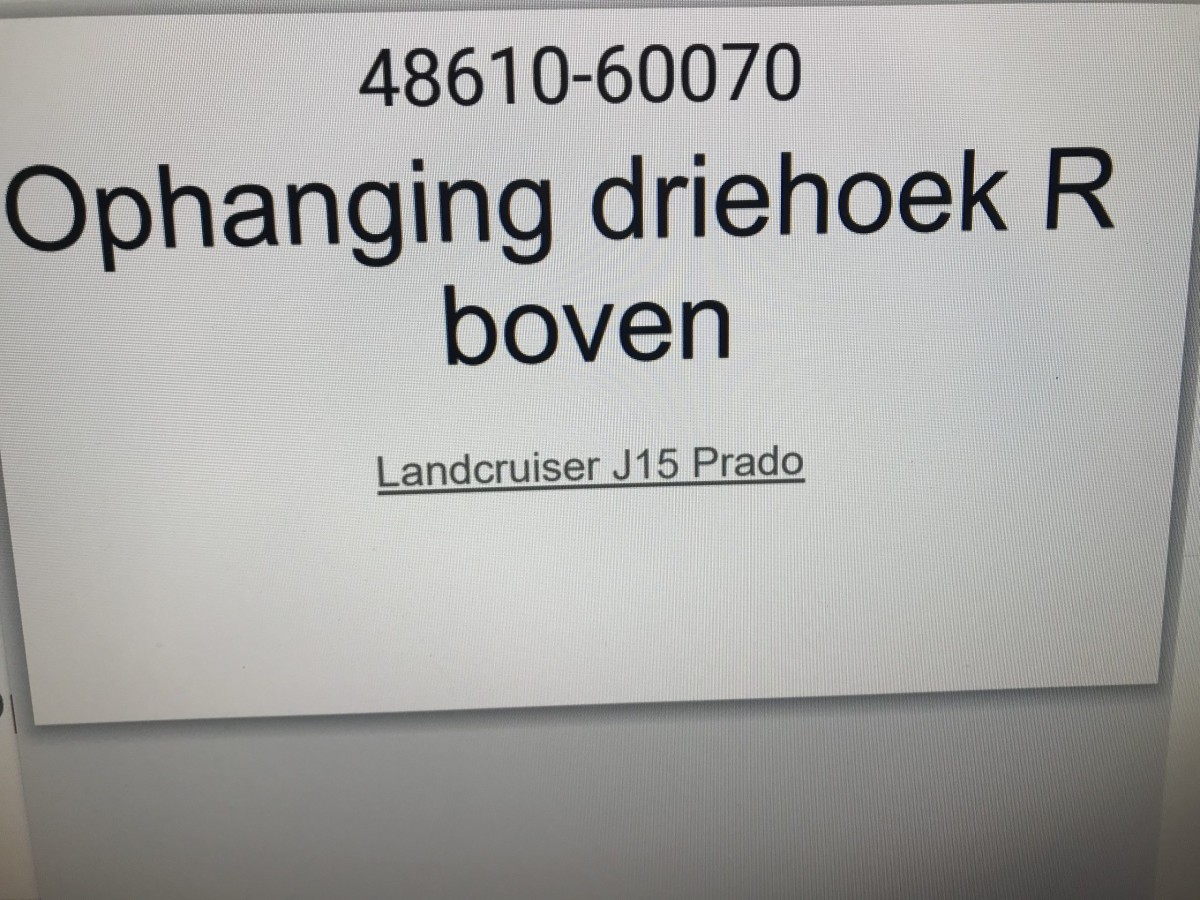 Ophanging driehoek R boven