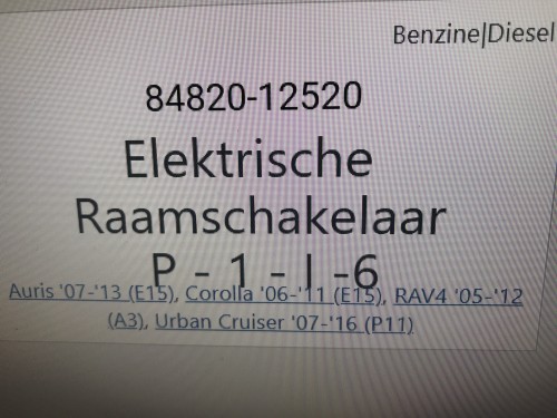 Elektrische raamschakelaar /3 deurs