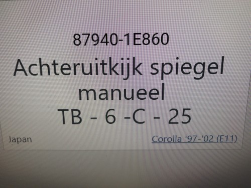 Achteruitkijk spiegel manueel