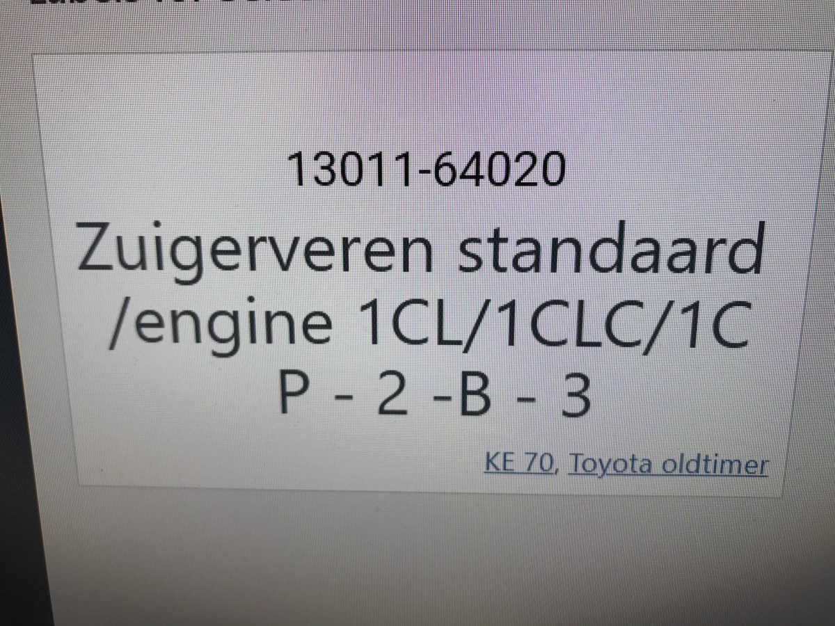Zuigerveren standaard /engine 1CL/1CLC/1C
