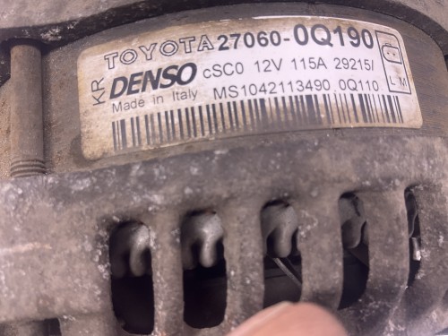 Alternator 115 A  05/2014-06/2020