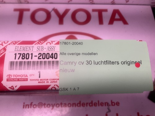 Camry cv 30 luchtfilters origineel nieuw 